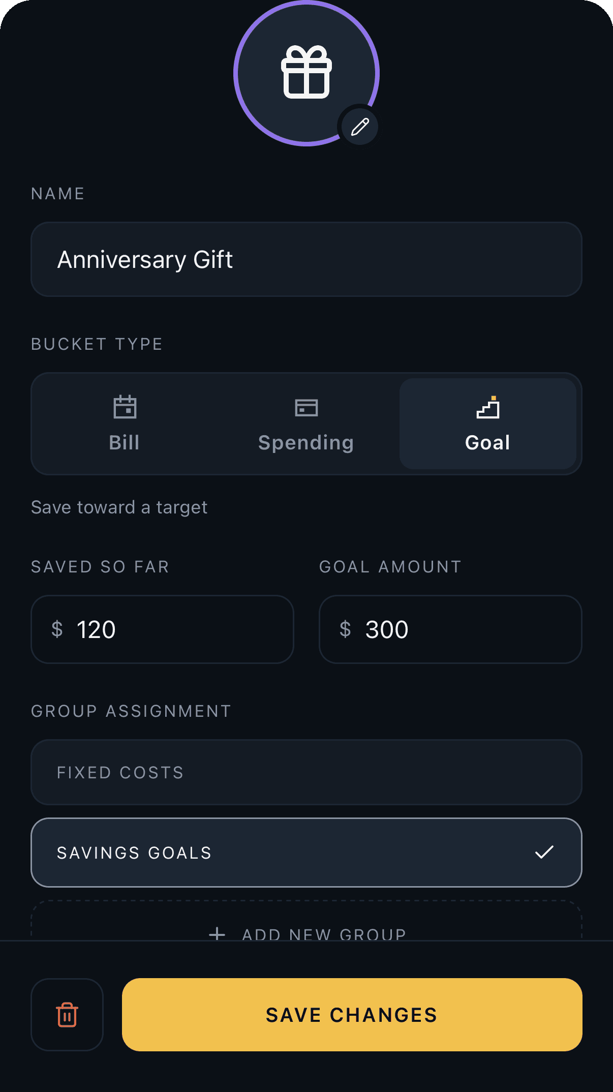 Bucket editor